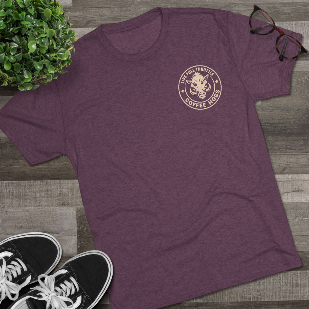 Grip It Sip It Rip It T‑Shirt — Coffee Hogs Logo Crew Tee