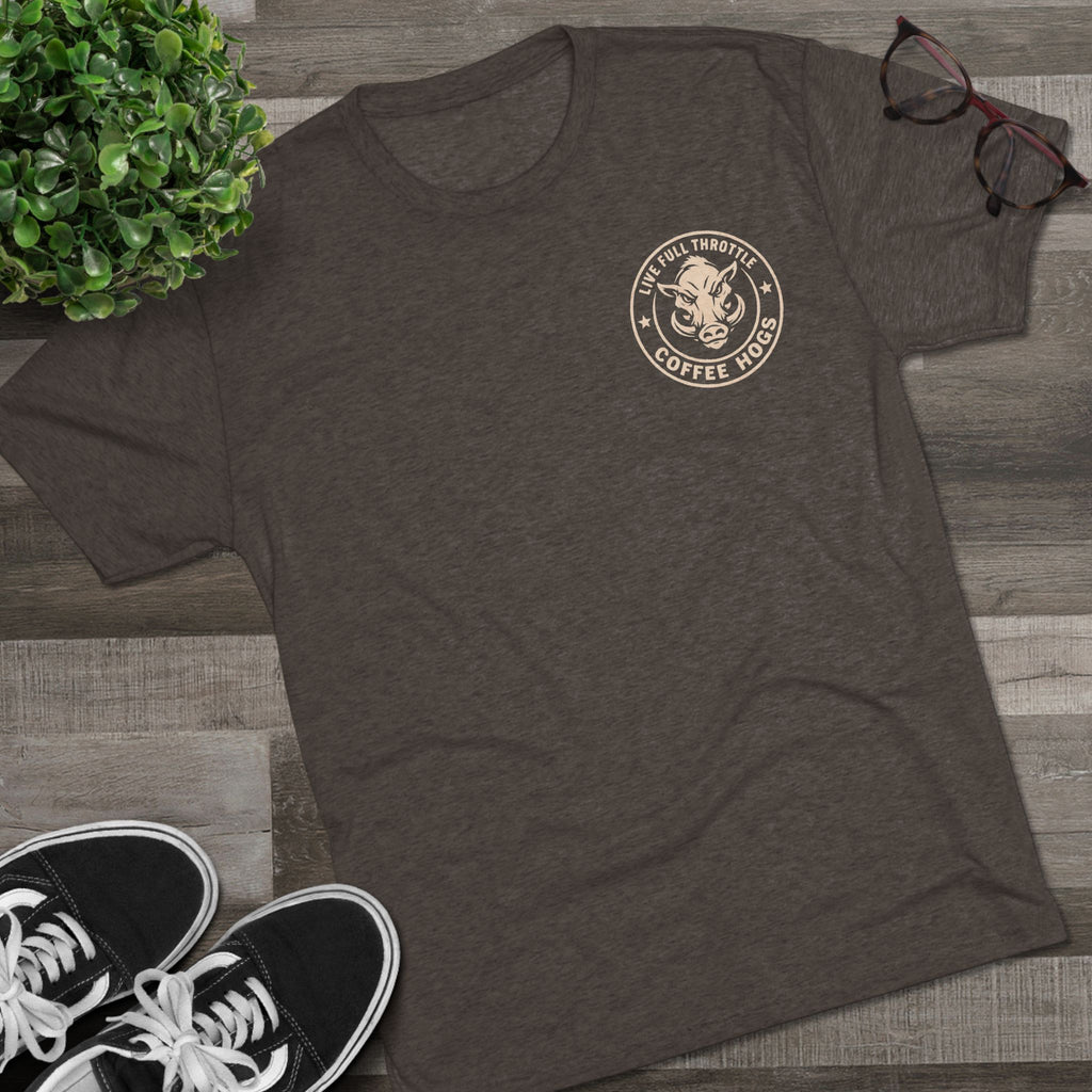 Grip It Sip It Rip It T‑Shirt — Coffee Hogs Logo Crew Tee