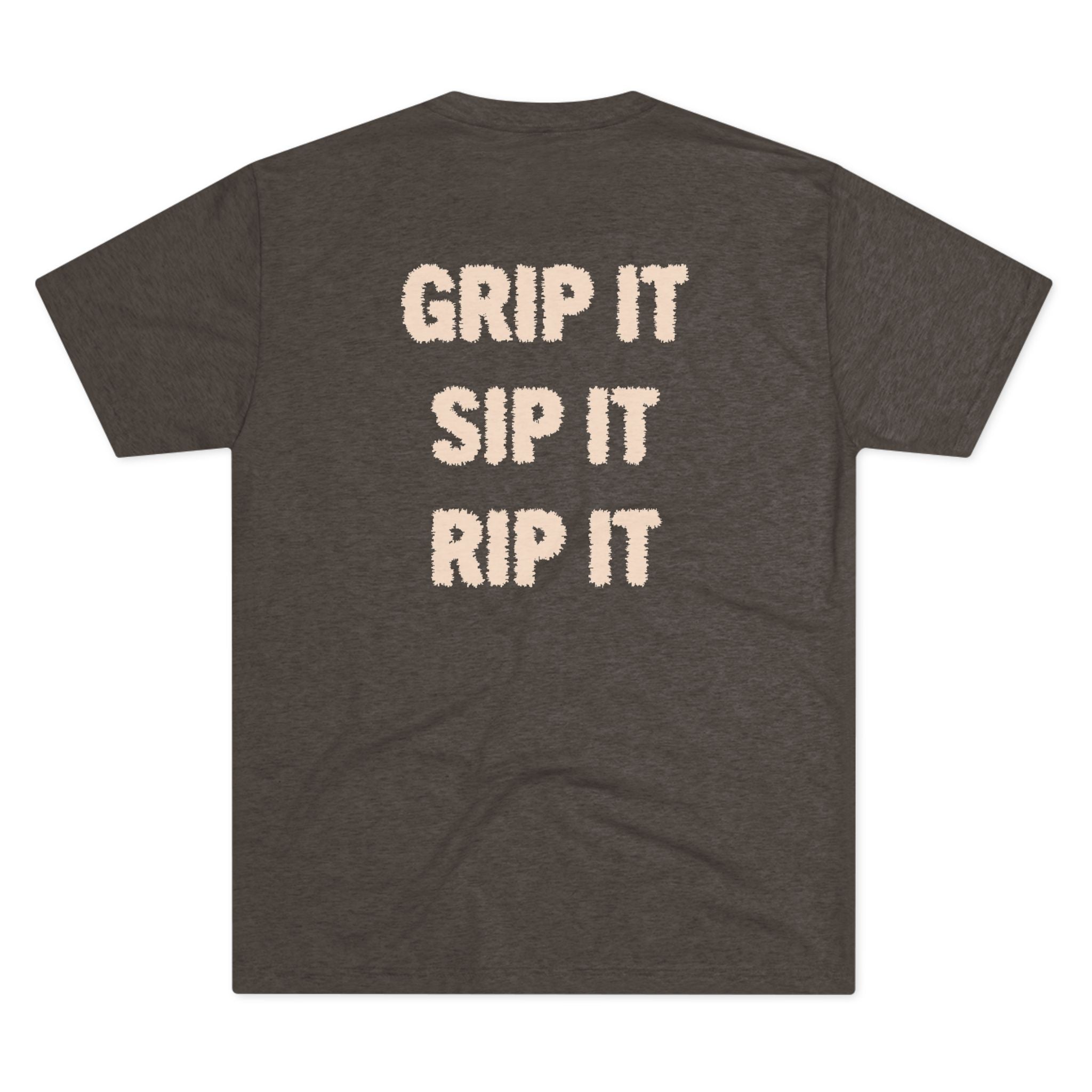Grip It Sip It Rip It T‑Shirt — Coffee Hogs Logo Crew Tee