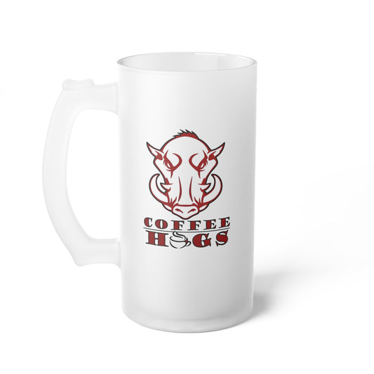 Coffee Hogs Frosted Glass Beer Mug